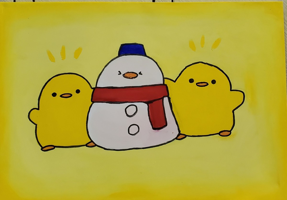 Artwork titled 'Snowy Chicks' by maryam